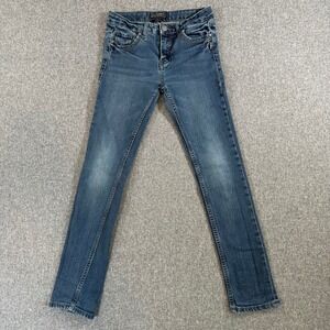 Silver Jeans Co. Sasha 1098 Girls 25x27 Slim Straight Blue Flap Pocket Denim